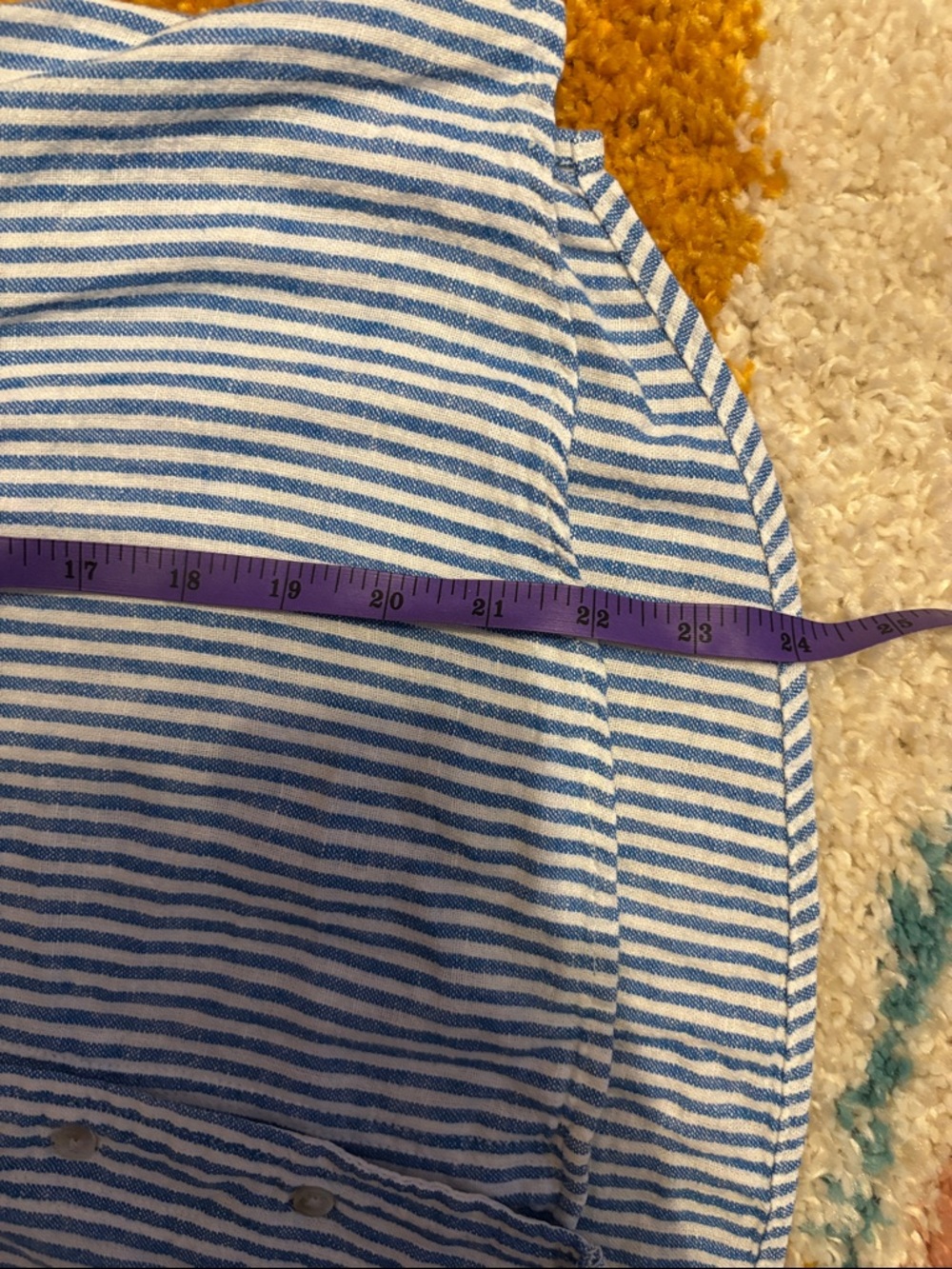 Universal Thread Blue and White Striped Button-Front Shirt - Picture 7 of 7